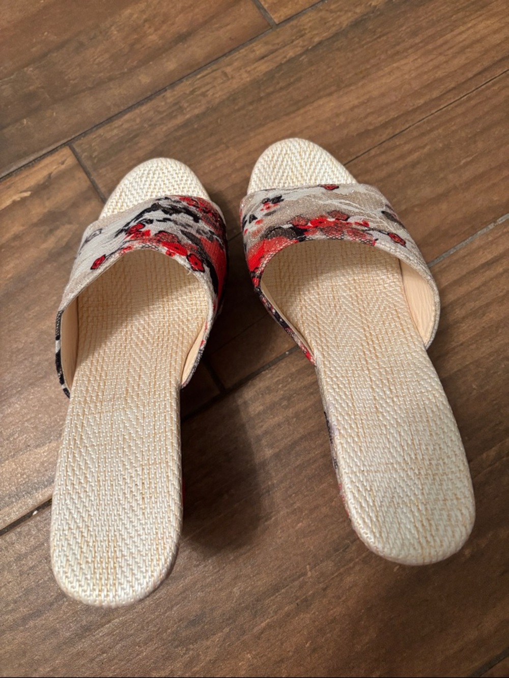Wedge Slide Sandals in Floral Multi-Color - Picture 7 of 10
